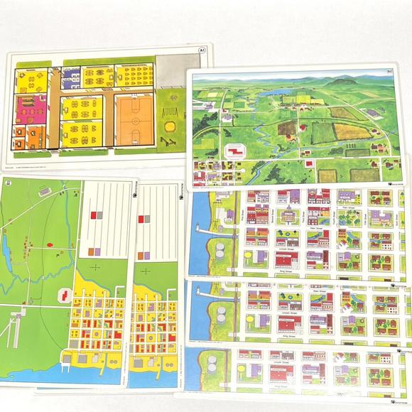 Lot Of 7 Nystrom Plastic Placemats 1988 Education 17”x11” Farm City Land Herff - Picture 1 of 11